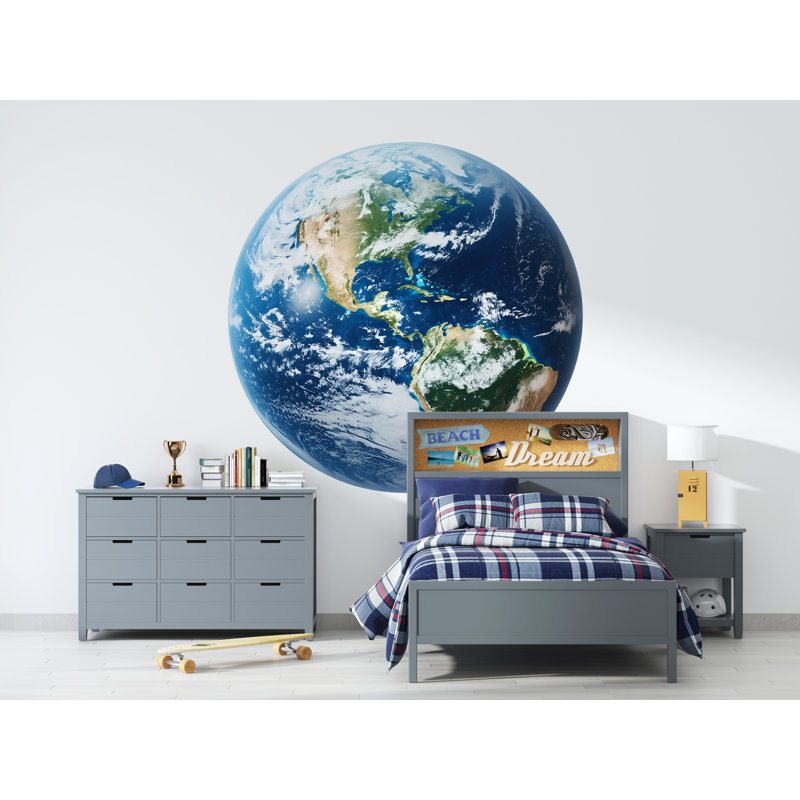 Adhésif mural terre grand globe terrestre autocollant mural 3D planète murale espace chambre d'enfant amovible