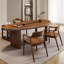 Table de salle à manger en bois massif brun ovale-1875705352