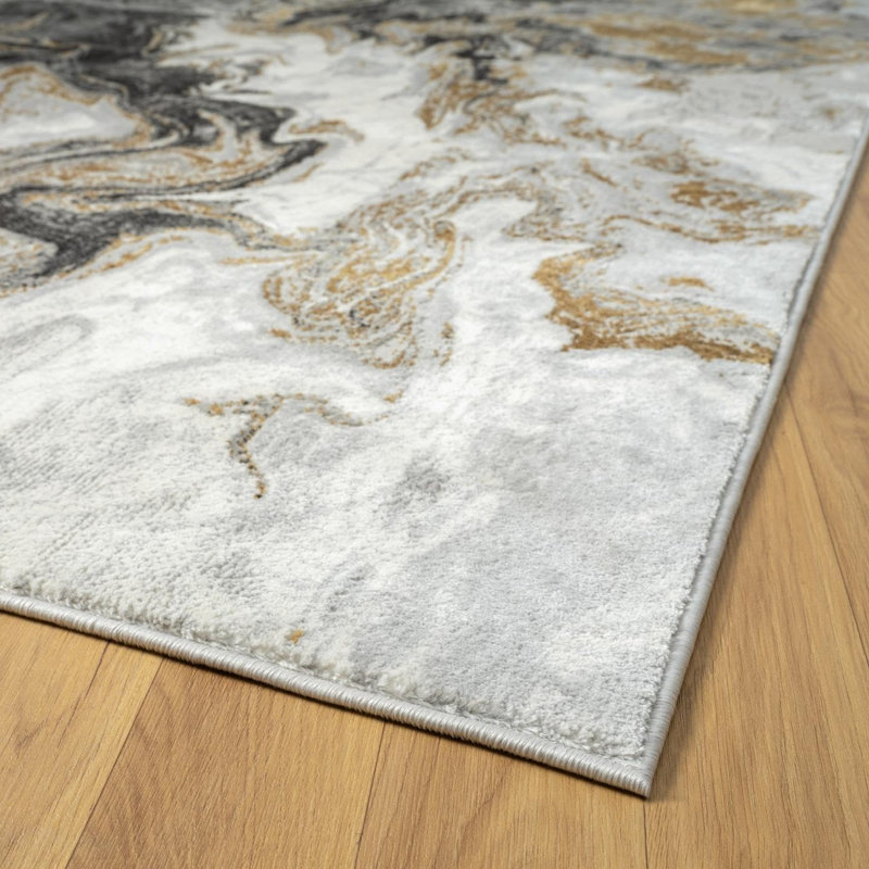 Tapis abstrait en marbre fumé 5 pi x 7 pi, tapis décoratif moderne antidérapant doux pour le salon, la chambre à coucher et le bureau