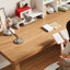 Bureau en bois massif en L Burlywood-1864681900-1864681899