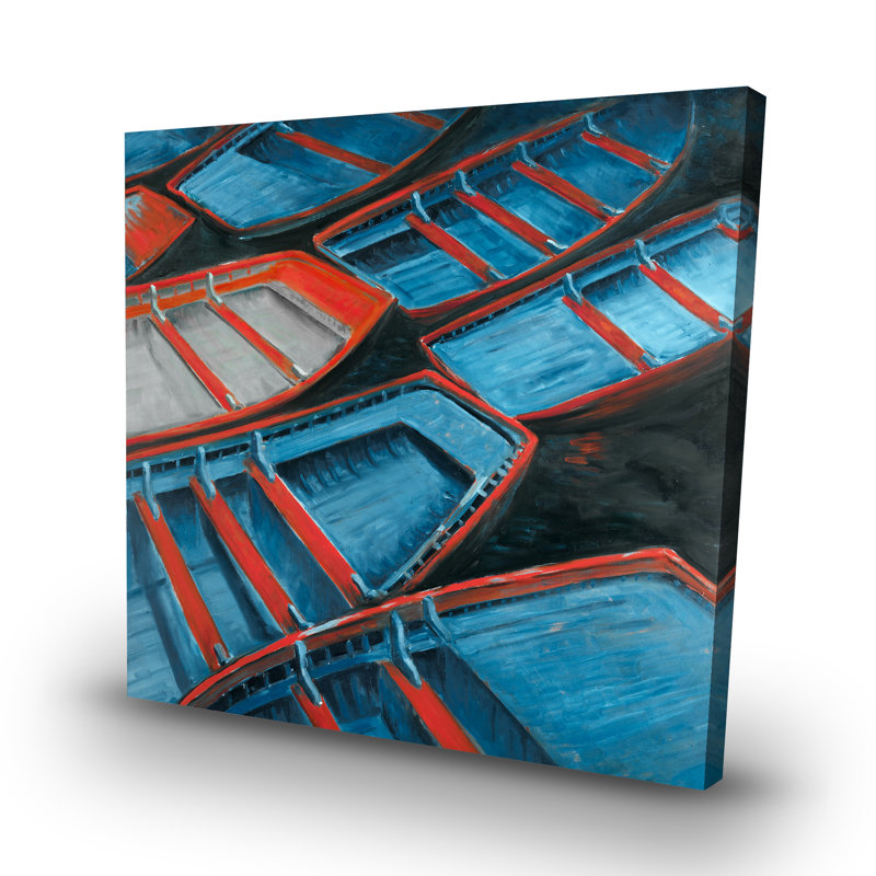 Small canoes - 32"x32" art on canvas
