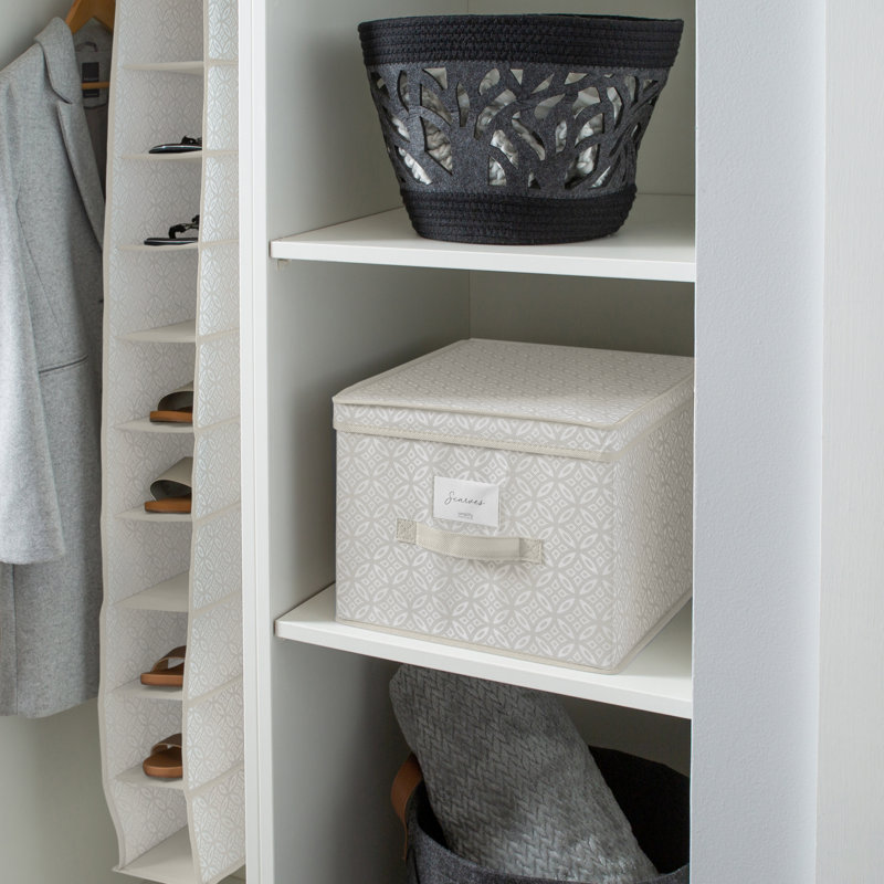 Large Gray Nonwoven Fabric Storage Box with Handle