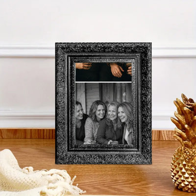Black 3 PCS 5" x 7" Decorative Picture Frame with Decorative Profile
