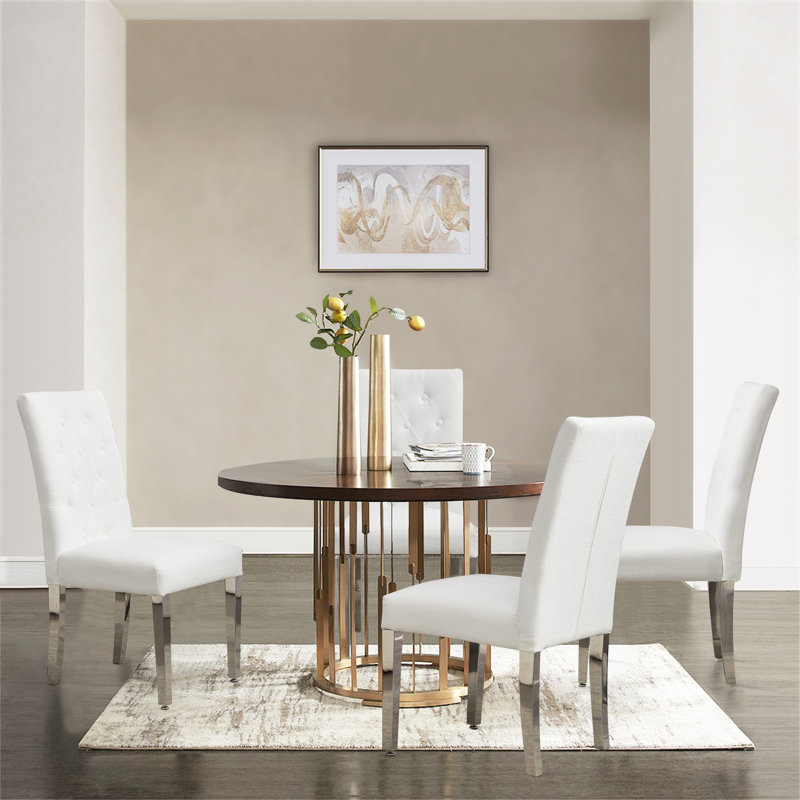 Set Of 4 Tufted Parsons Mino, White