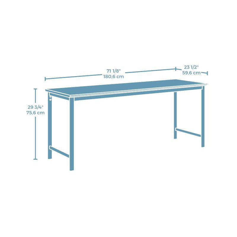 Bonilla Table Desk, 29.76" H x 71.1" W x 23.47" D