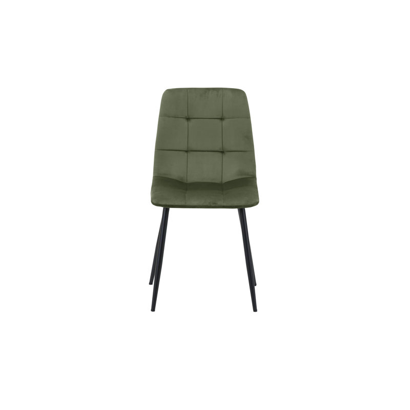 Suire PAIR OF FABRIC DINING CHAIRS, Matte Black, Green