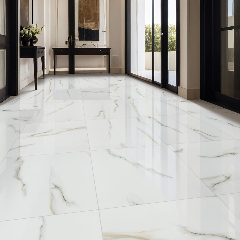 Azira 24 in. x 24 in. Stone Look Polished Porcelain Floor and Wall Tile, Nevara