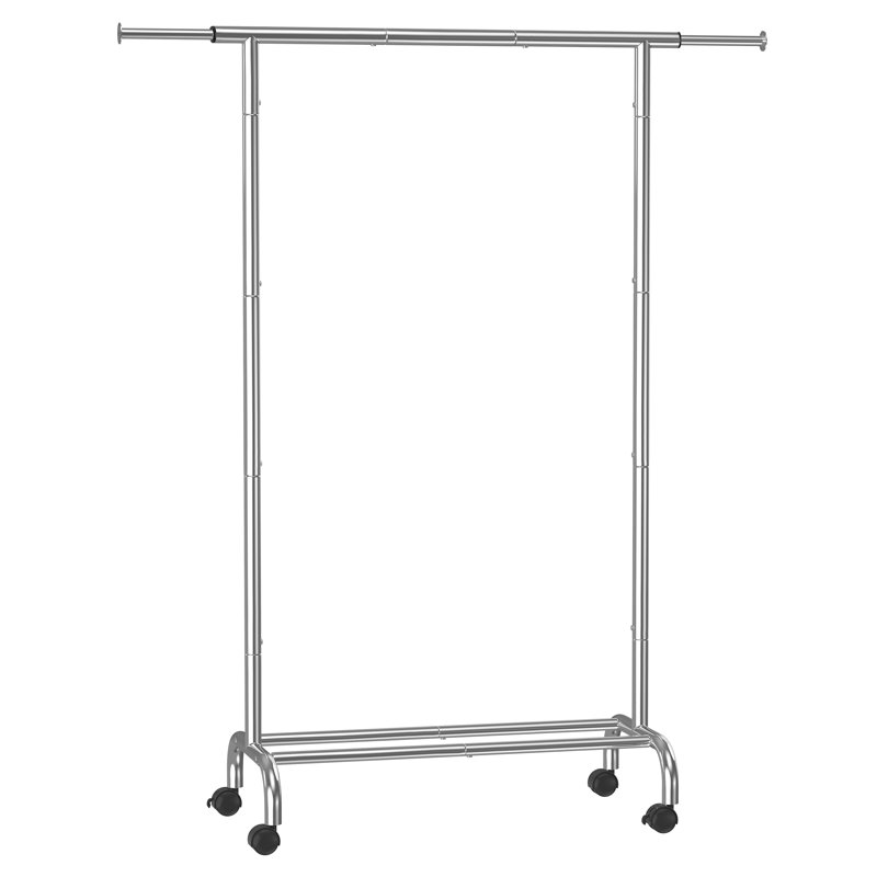 Clothes Rail, Clothes Rack, Extendable Hanging Rail, Clothing Storage With Wheels, 45 Kg Total Max. Load, 40 X (83-120) X 156 Cm
