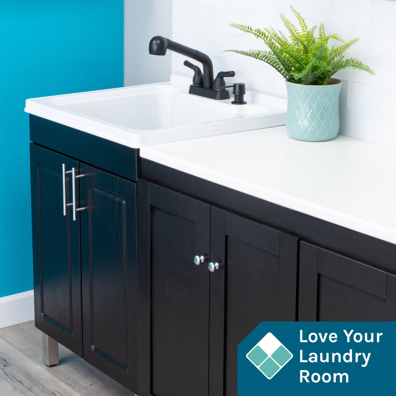 Hameed 25" Single Laundry Room Vanity Set, Black