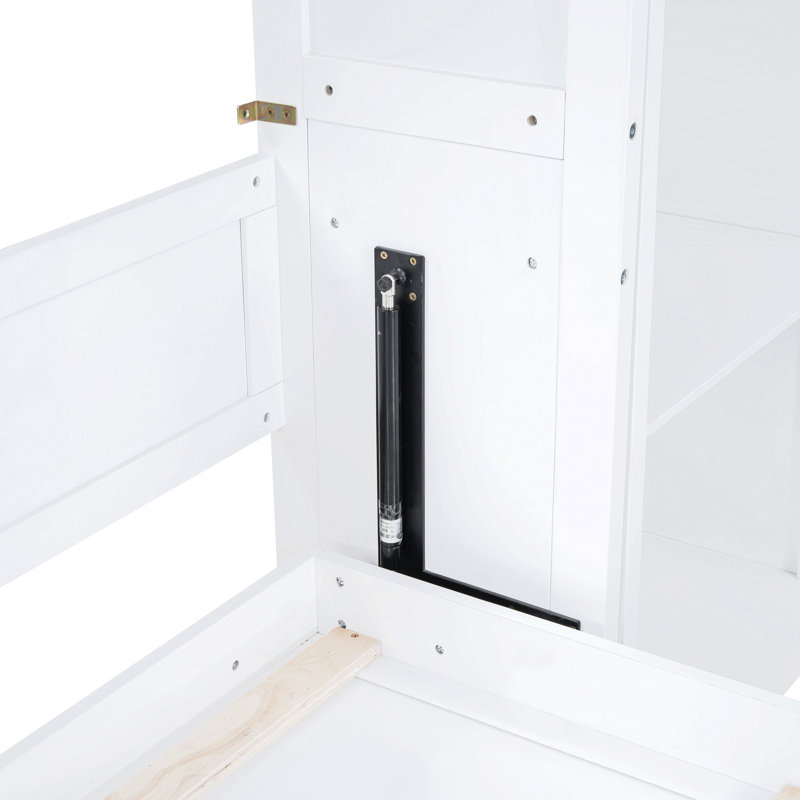Lit escamotable avec rangement Murphy, Blanc, Grand lit