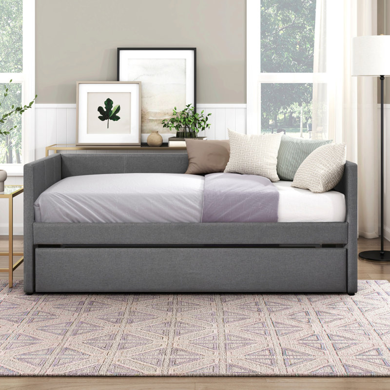 Lit de jour avec lit gigogne 1Pc, Gris foncé