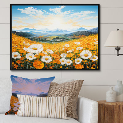 " Yellow Marigold In Mountain Scenery "