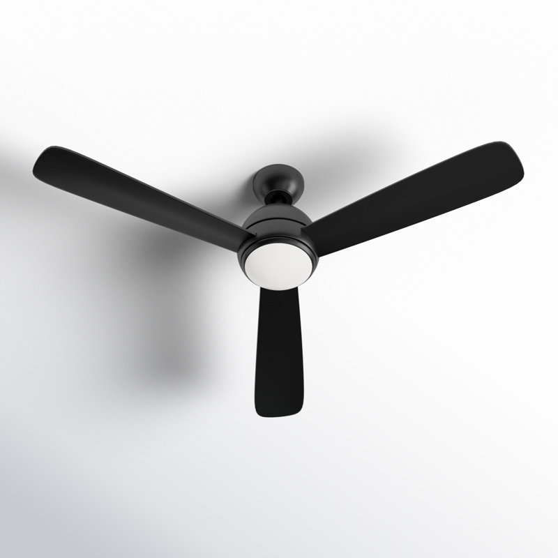 Erina 52'' Ceiling Fan with LED Lights, Midnight Black, Midnight Black