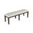 Vicy Bench, 58 Inch Beige Textured Fabric Seat, Espresso Brown Legs