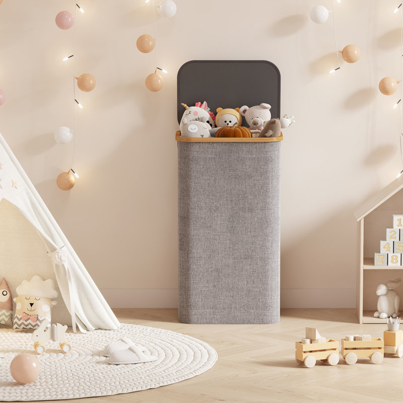 Laundry Hamper And Waste Basket Set, Light Grey