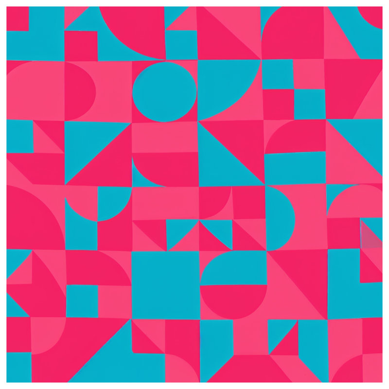 Coussins géométriques rose et bleu, 26 x 26 inches