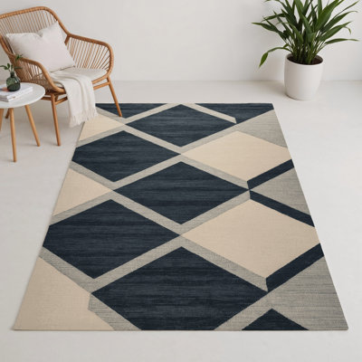 Tapis d'intérieur et d'extérieur à carreaux gris