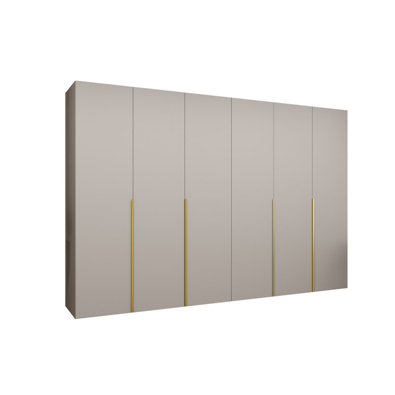 Manufactured Wood Wardrobe, cashmere + handles: gold