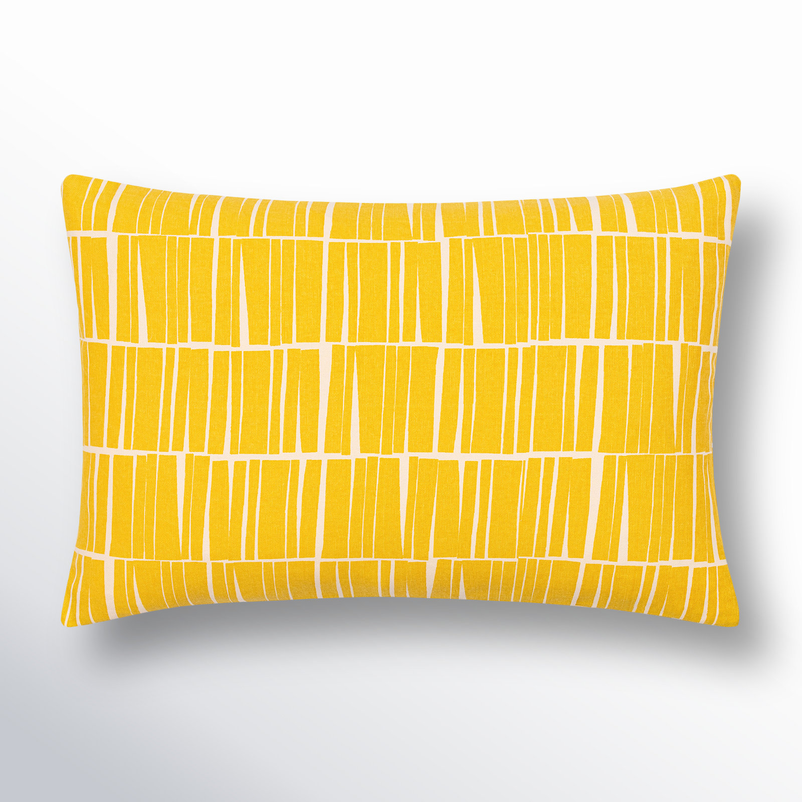 Striped Throw Pillow, Mustard/Beige