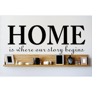 Décalcomanie murale "home is where the story begins"