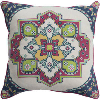 Technicolor Geometric Cotton Throw Pillow