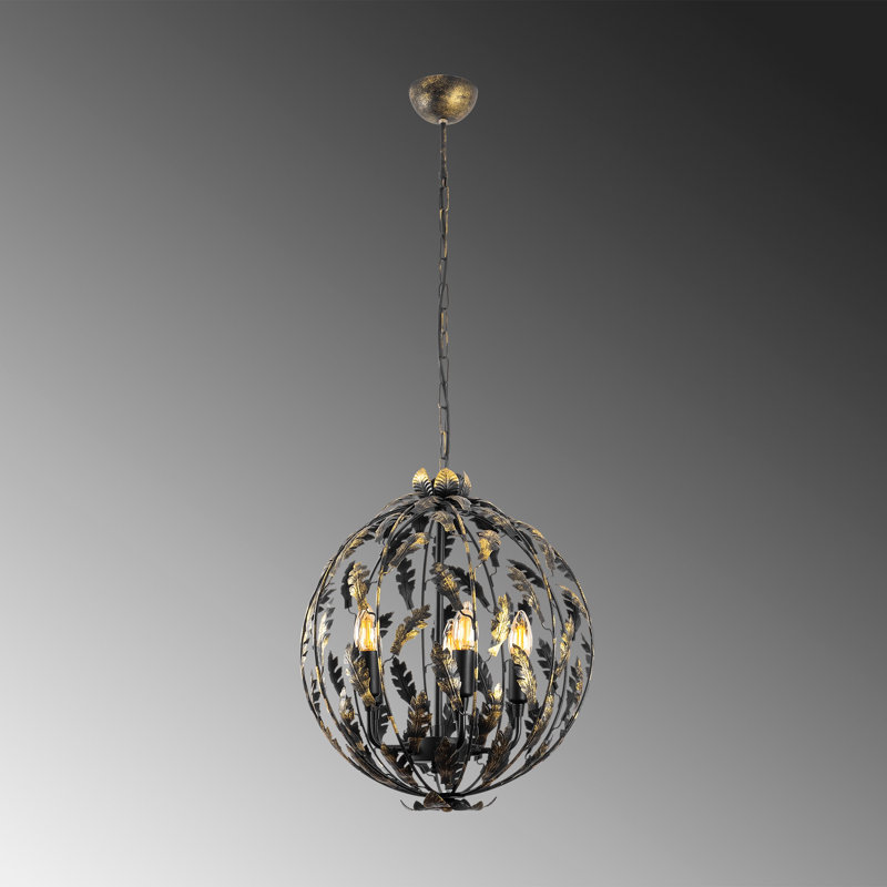 Mease 5 - Light Multicolor Sphere Pendant, Black