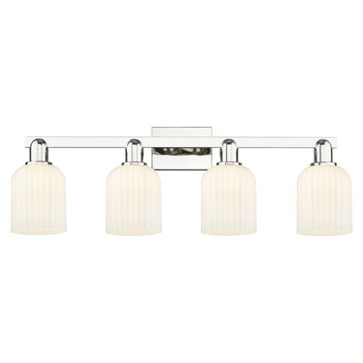 Downtown Urban - Franklin - 4 Light 32" Bath Vanity Light - Deco Swirl Shade