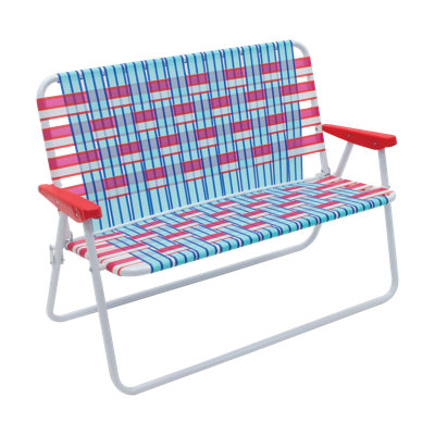 Mugisha Camp & Go 16.5" High Seat Outdoor Double Wide Loveseat Web Folding Chair, Multi by Arlmont & Co.