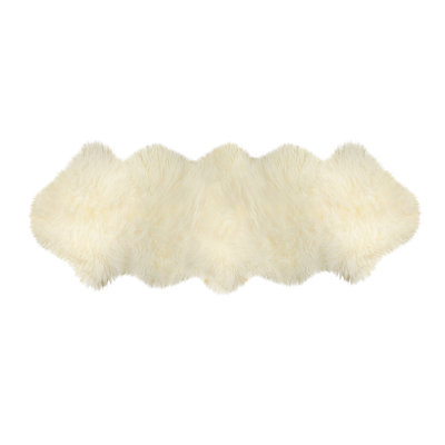 Izola Handmade Sheepskin Area Rug in Ivory