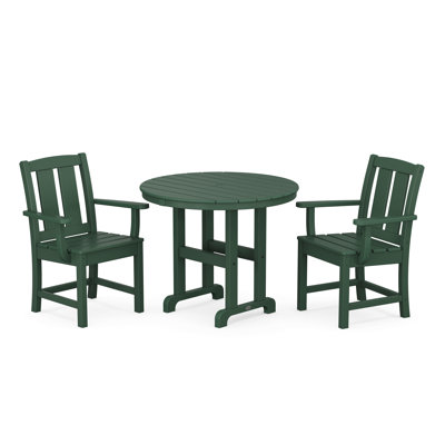 Mission 3-Piece Farmhouse Dining Set -  POLYWOOD, PWS2063-1-GR