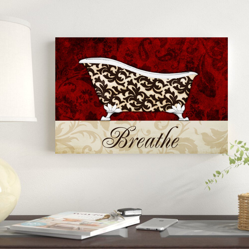 Crimson Breathe Bath - impression sur toile tendue, H 12 po x l 18 po