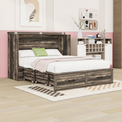 Murphy Bed with Charging Station and Drawer