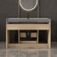 Ensemble de meuble-lavabo flottant 29,9 po avec lavabo sous-comptoir en céramique fritté et fixation murale pour petites salles de bain, appartement-126230320