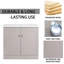 Meuble-lavabo autoportant avec lavabo en résine blanche et 2 portes d'armoire rembourrées-2055372041