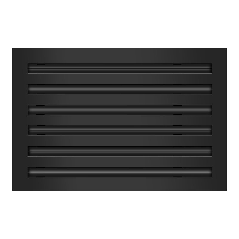 Buildmart - couvercle de ventilation AC moderne noir 18 x 12 - diffuseur à fente linéaire standard - grille de registre