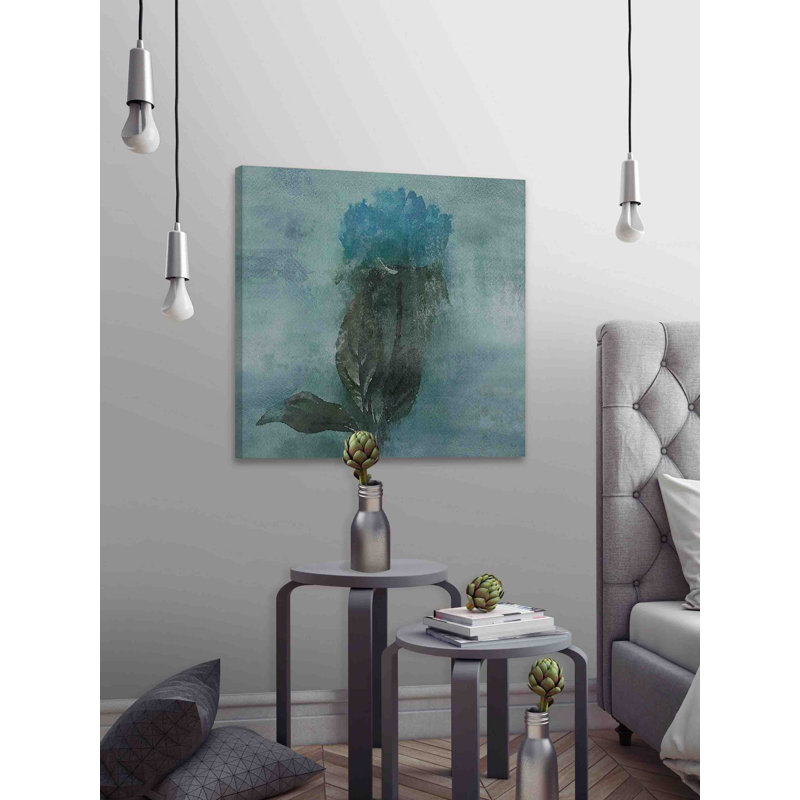 24" x 24" Blue Floral Canvas Print