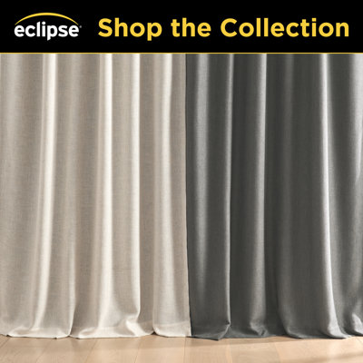 Eclipse Duke Linen Curtain Absolute Zero Blackout Curtain, 50 Inch x 63 Inch, Thermal Curtain, Insulated, Blackout Curtain for Bedroom or Living Room Curtain, 1 Panel, Natural