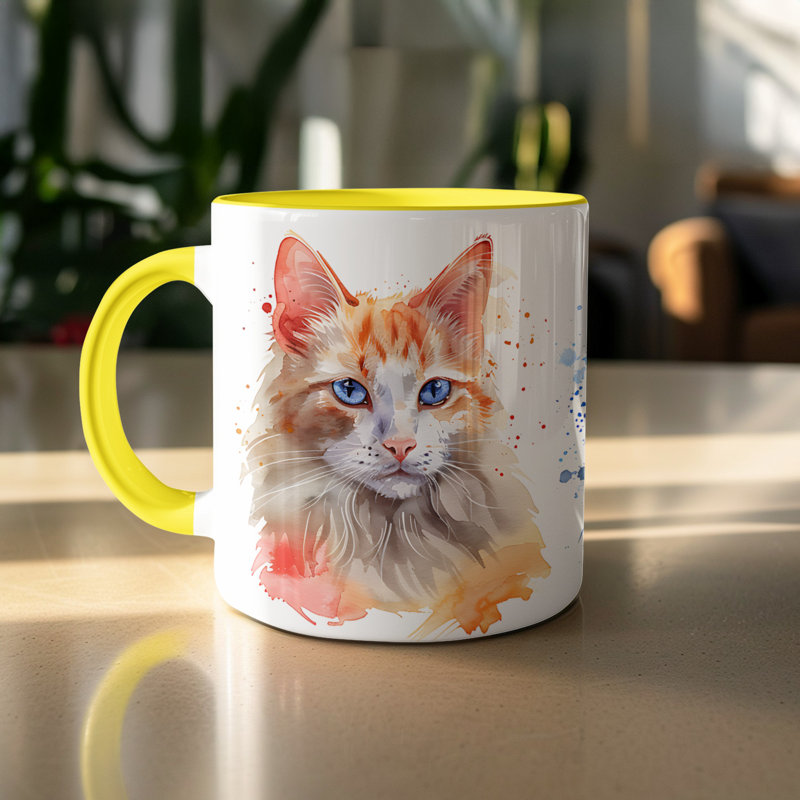 Ceramic Coffee Mug, 2, Yellow