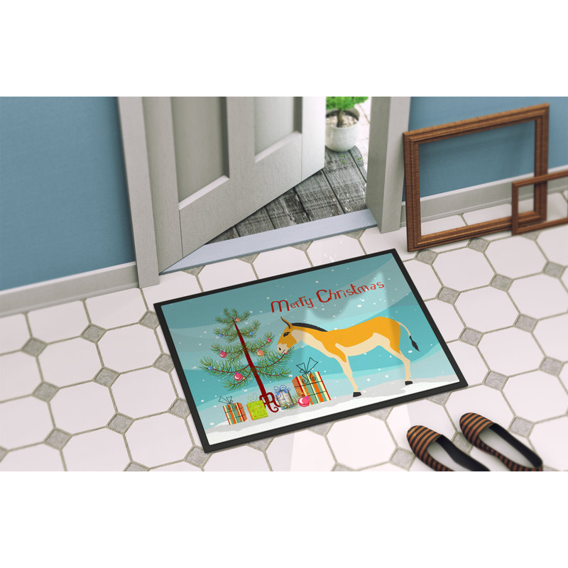 Malia Non-Slip Christmas Outdoor Doormat, Rectangle 1'6 x 2'3"