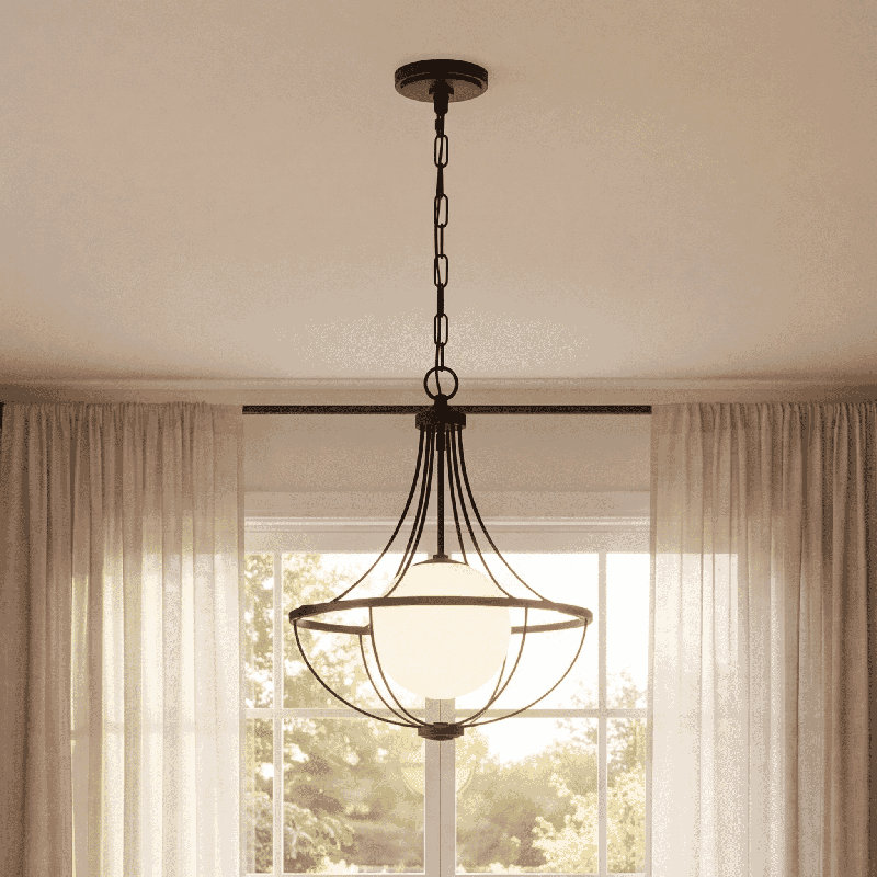 Elyott 1-Light Pendant in Matte Black, Matte Black