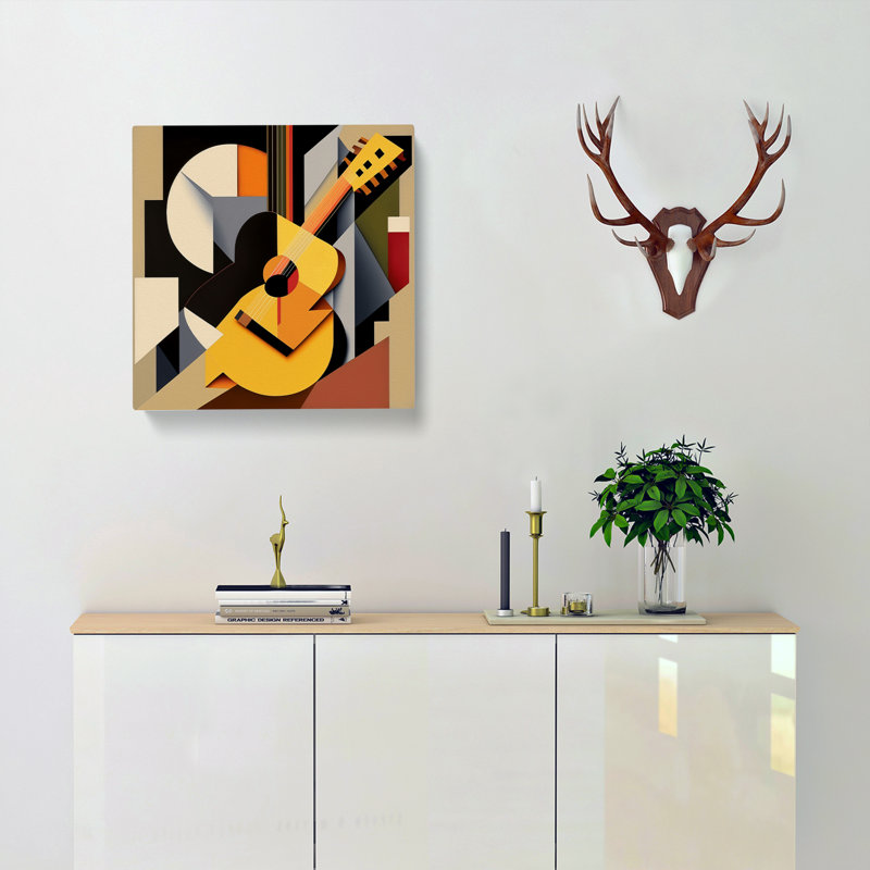 Acoustic Guitar Suprematism No.3 - Wrapped Canvas, 35cm H x 35cm W x 3cm D