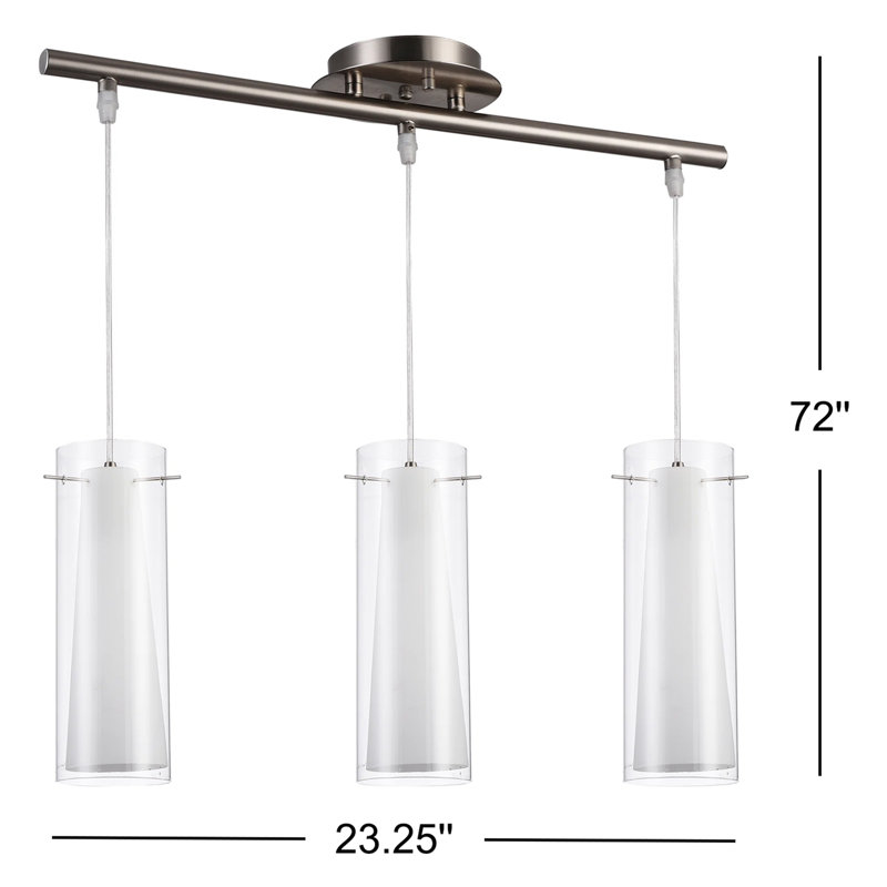 Luminaire suspendu linéaire à 3 lumières pour îlot de cuisine Bark
