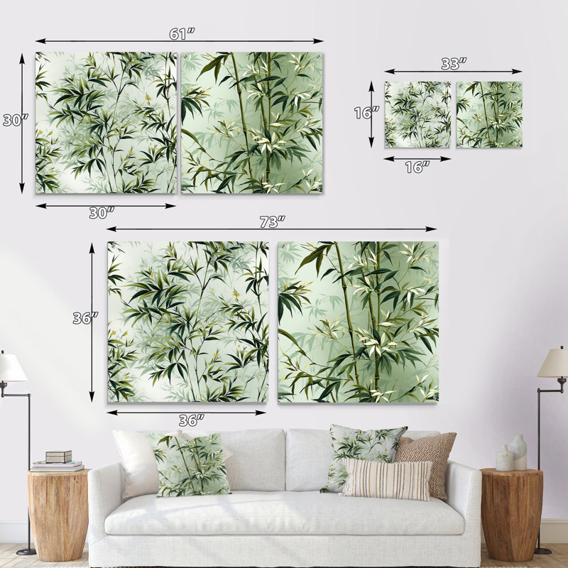 Hachiro - Ensemble de 2 verres muraux décoratifs en acrylique, H 16 po x l 33 po