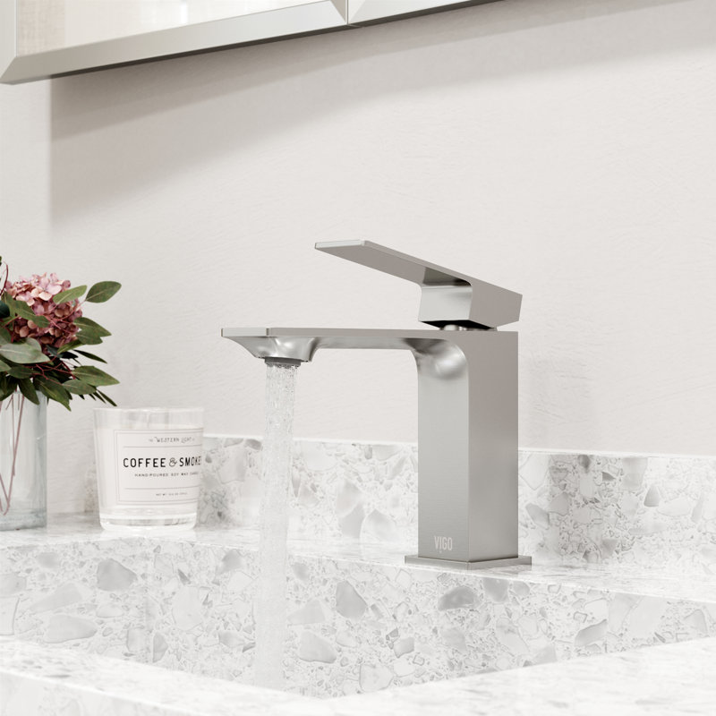 Dunn 6" H Single Handle Single Hole Bathroom Faucet, Brushed Nickel
