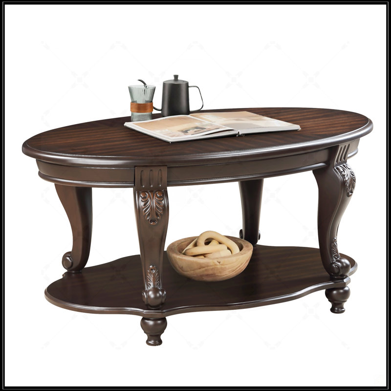 Table basse ovale en bois 42 po, Espresso