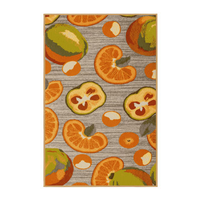 Washable Kumquat Fruits Area Rug