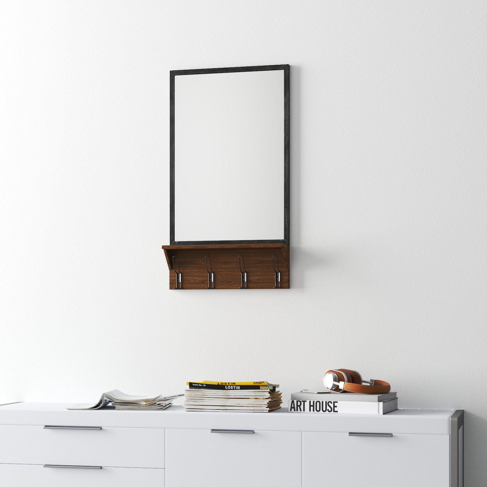 Ilona Accent Mirror, Brown, 36.75" x 20"
