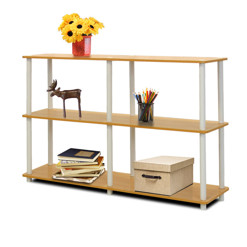 Glenda 119.9 cm W Shelving Unit, Beech/White