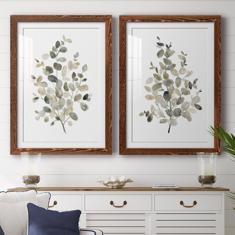 «Neutral Eucalyptus I», reproduction de cadre photo sur toile 2 pièces, H 31,5 po x l 88 po x P 1,5 po, Érable