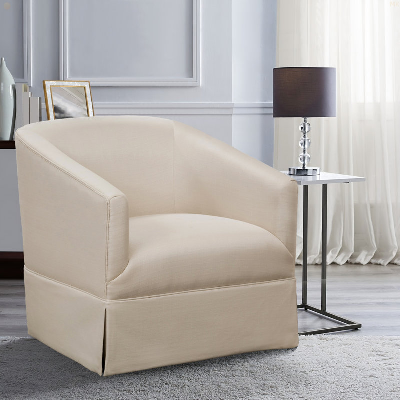 Chaise pivotante à jupe en lin Earl
